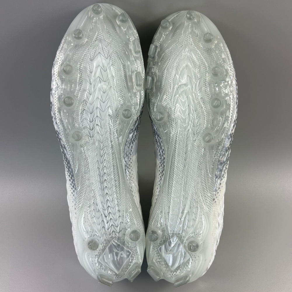 Under Armour Spotlight Clone 3 MC Men Size 8.5 White Silver Football Cleats NEW - Picture 5 of 6